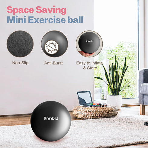 Small Exercise Ball, 9 Inch Mini Pilates Ball, Anti-Burst and Slip Resistant for Stability and Core Strength