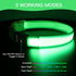 YFbrite Light Up Dog Collar, Full Adjustable Rechargeable LED Safety Glowing Collar for Night (Design 2-Green, Large)