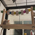 Hamster Wood Ledge Platform with Lava Stone Block Chew Toys, Wooden Shelf for Chinchilla, Guinea Pig, Gerbil