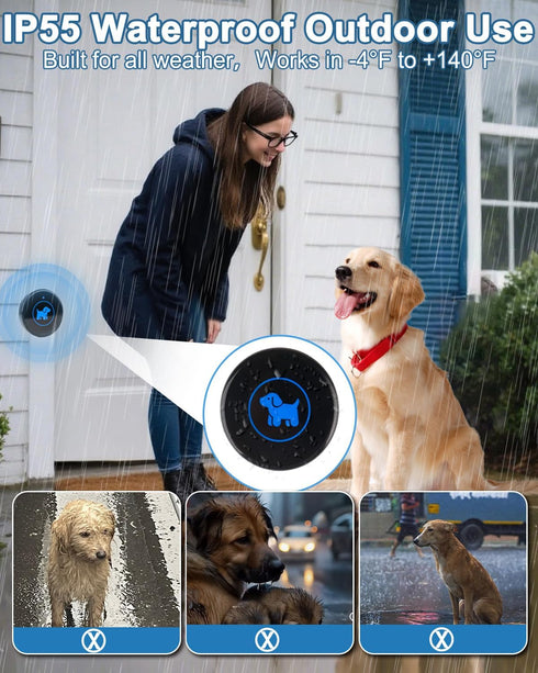 Cangecit 2026 IP65 1000ft 55 5 (4 Dog Door Bell Enhanced Touch, Wireless Doggie Doorbell for Potty Training to Go