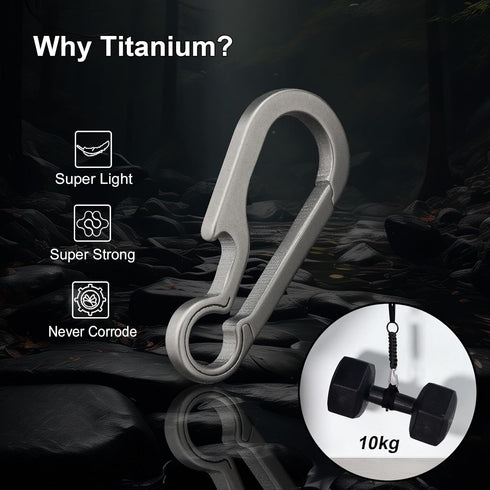 Titanium Carabiner Clip, Small Heavy Duty Keychain Hook for Backpack, Quick Release Key Chain