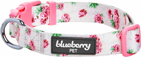 Cherry Garden Dog Collar with Dainty Flowers for Pets