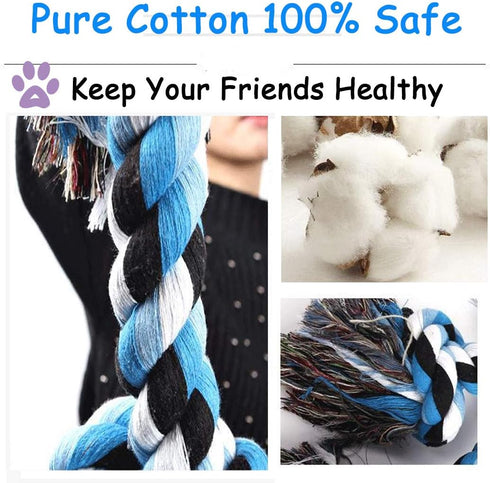 6 Knot 2 Pack 3.6 Feet Giant Large Dog Chew Rope Toy for Aggressive Chewer Tug of War
