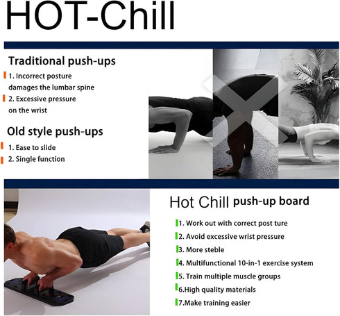Push Up Board for At Home Workout, Foldable Equipment with Hand Grip for Arms, Chest, Back, and Muscle Growth