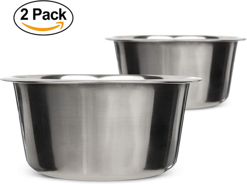 Neater Pet Brands Stainless Steel Dog and Cat Bowls - 2 Pack, Medium Deluxe Extra Replacement Bowl, 5 Cup Capacity