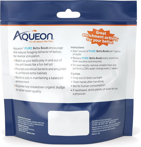 Aqueon Pure Betta Beads, Black & White