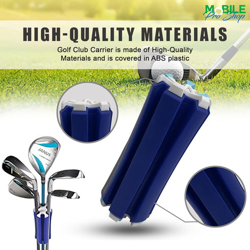 Golf Club Carrier with Brush & Key Chain - Holds 6 Golf Clubs, Keeps Clubs Visible, Clean & Dry - Premium Quality Holder