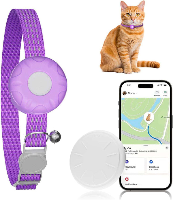 ZFSJTAG Smart Cat GPS Tracker, Cat Tracker Collar with Safety Elastic Buckle, Compatible