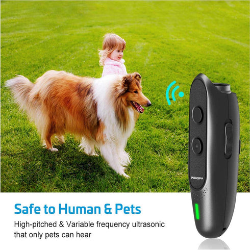 Anti Bark Device for Dog, Variable Frequency Ultrasonic Bark Deterrent, Rechargeable 2 in 1 Handheld Training Tool