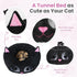 Baseola Cat Tunnel Bed for Indoor Cats, Peekaboo Cat Cave with Washable Soft Play Mat, Furry Cat Tube