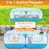 4 Lukovee Small Animals Playpen, Chicken Pen with Escape-Proof Detachable Bottom & Zipper Doors, Breathable Foldable