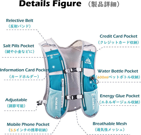 TRIWONDER Hydration Pack Backpack, 5L Marathoner Running Race Hydration Vest