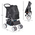 4 ZENY Foldable Pet Stroller, Cat/Dog Stroller with Wheel, Pet Travel Carrier Strolling Cart with Storage Basket, Cup
