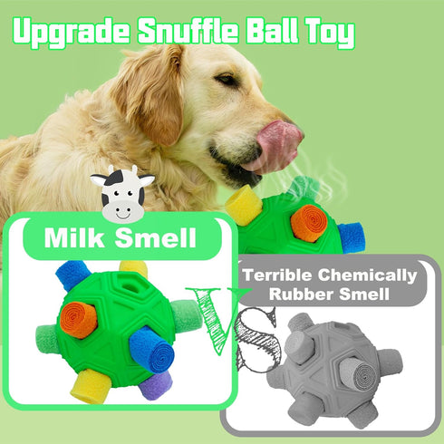 Snuffle Ball for Dogs, Interactive Puzzle Ball, Natural Foraging Skills Slow Feeder Training Toy (Green)