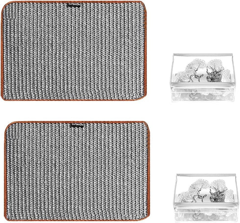2PCS Natural Sisal Cat Scratching Mat, 11.8"x7.9" Gray Couch Cover for Grinding Claws and Protector