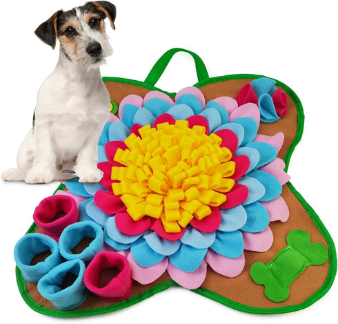 Ankilo Snuffle Mat for Dogs, 20''*20'' Interactive Foraging Puzzle Blanket, Dog Feeding Mat