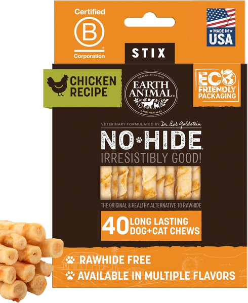 Earth Animal No Hide Stix - Long Lasting Rawhide Free Small Dog