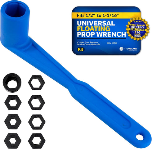 Five Oceans Universal Prop Wrench Kit, Multiple Sockets for Outboards and Stern Drives, Ideal for Boats