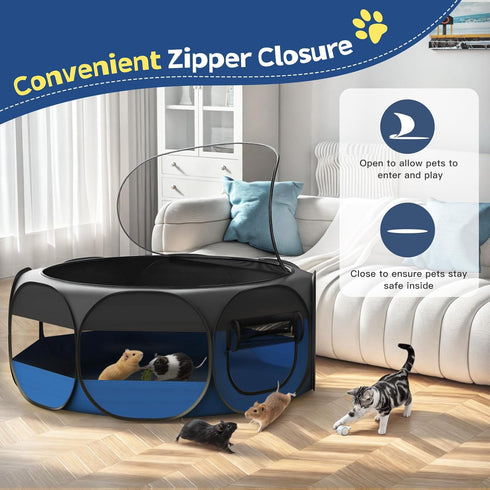 VavoPaw Small Animal Playpen, Chicken Brooder Box with Cover Top, Portable Outdoor Exercise Pet Cage Tent, Waterproof