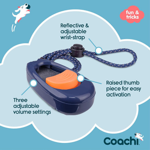 Coachi Multi-Clicker Dog Accessory, Volume Control with 3 Settings, Adjustable Wrist Strap
