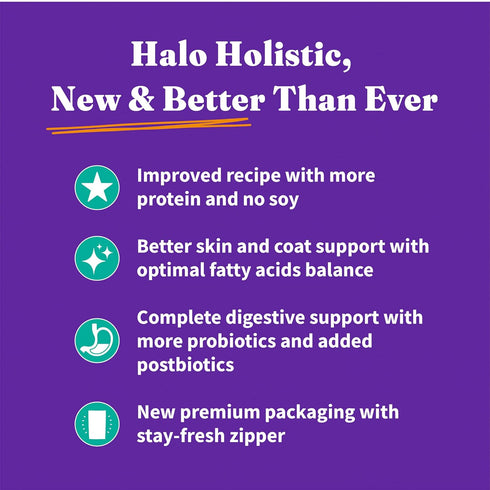 Halo Purely For Pets Holistic Plant-Based Recipe with Kelp, Vegan Dry Dog Food, Adult Formula, 3.5-lb Bag