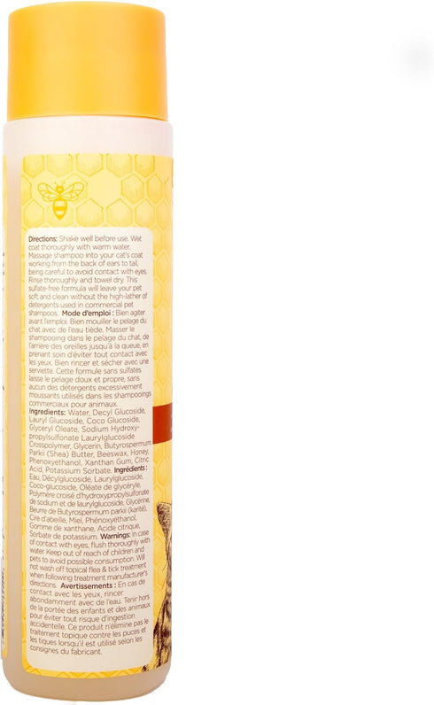10 Oz Burts Bees for Pets Hypoallergenic Cat Shampoo with Shea Butter and Honey, Gentle Kitten Shampoo for Indoor Cats