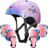 Kids Protective Gear Set - Helmet, Knee Pads, Elbow Pads & Wrist Guards for Boys & Girls Age 3-8 for Skating