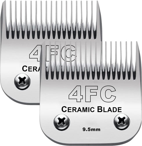 2PC 4FC Detachable Pet Clipper Replacement Blades, Compatible with Andis, Oster A5, Wahl KM Series