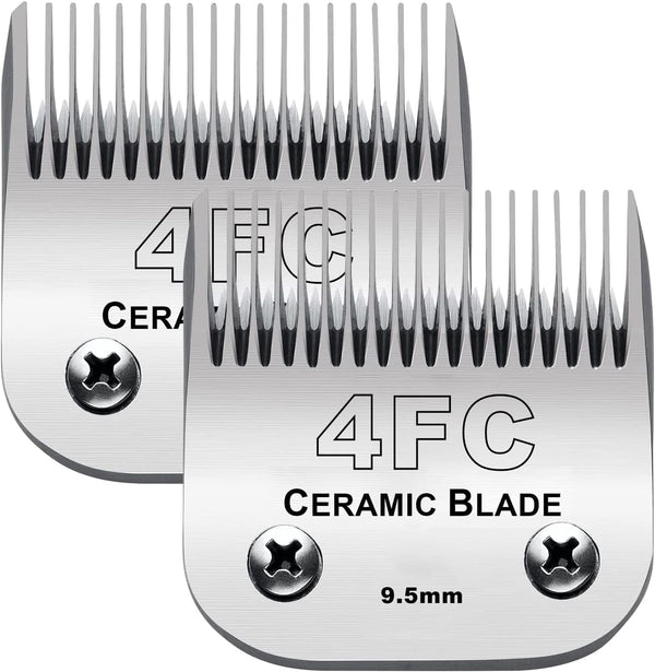 2PC 4FC Detachable Pet Clipper Replacement Blades, Compatible with Andis, Oster A5, Wahl KM Series
