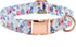 Metal Buckle Dog Collar, Durable Adjustable Soft Collar for Small Medium Large Dogs (L (15-23in), Flower2)