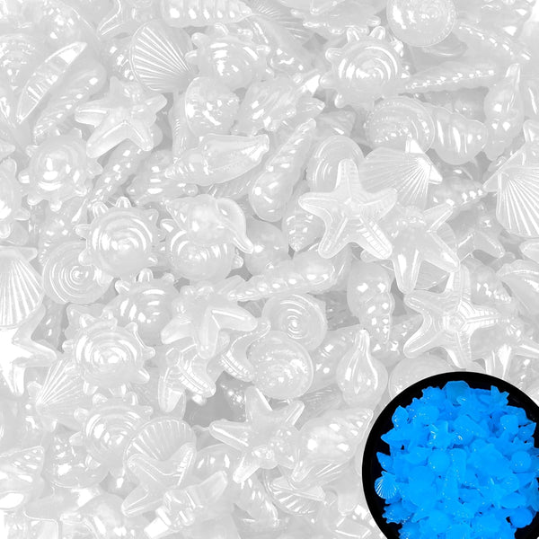 100pc Glow in The Dark Stones for Fish Tank – Luminous Pebbles for Aquarium, Garden, Ponds Decor, White Rocks