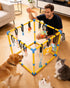 Grevigily 23.6"x 23.6" 12 Puppy Play Gym for Small Dogs, Large Indoor Dog Jungle Gym with Hanging Toys& Non-Slip Pads