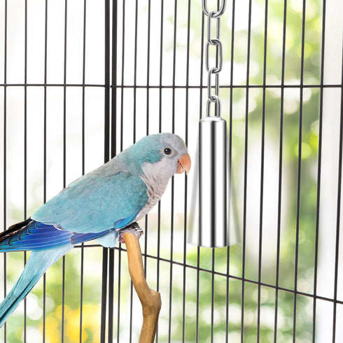 Stainless Steel Hanging Bite Toy for Bird Cage, Bell Toy for Parrot, Parakeet, Budgie, Cockatiel, Conure, African Greys