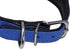 Dogs My Love Real Leather Extra Wide Padded Dog Collar, Blue (16.75"-20" Neck; 3" Wide)