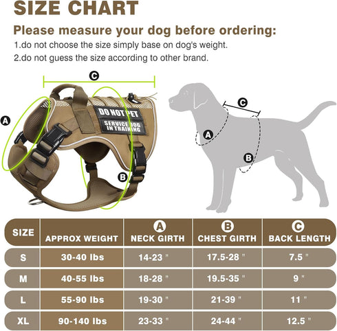WINSEE Service Dog in Training Mesh Harness, Soft Air Mesh, Reflective Military Vest for Medium Dogs