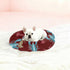 Maroon Animal Print Dog Bed for Small Pets - Anxiety Relief Pillow Bed - Size M