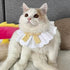 ANNUOZE 6PCS Pet Lace Bib, Sweet Cat Bandana with Bow, Cotton Dog Saliva Towel, Cute Round Neck Scarf for Kitty Puppy