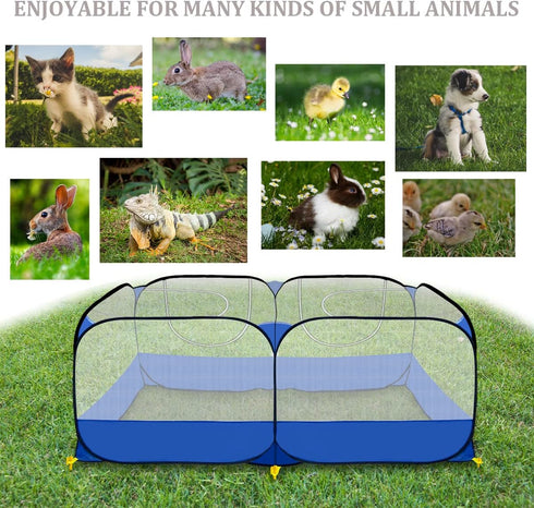 GABraden Small Animals Playpen,Reptiles Cage,Chicken Run Coop Chicken Playpen Breathable Transparent Pet Playpen Pop