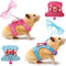 SATINIOR 2 Pieces Small Hamster Harness and Leash Set, Ferret Guinea Pig Clothes with Bowknot, Padded Vest, S, Blue,