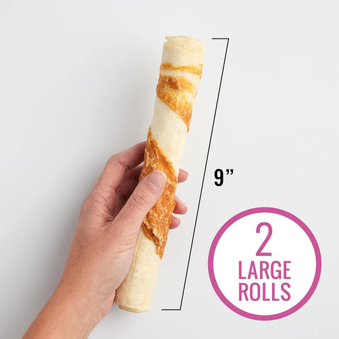 Good ‘n’ Fit Rolls with Real Lamb, 2 Large Rolls, Long-Lasting and Highly Digestible Rawhide Chews
