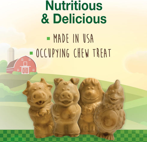 Nylabone Healthy Edibles Natural Puppy Chews, Long Lasting Treats for Puppies, Lamb & Apple Flavor, 4 Count
