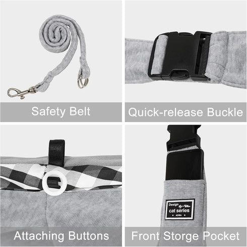 Surblue Dog Sling Carrier Bag with Reversible Belts | Safe Comfortable Adjustable Crossbody Tote for Small Pets (Buckle