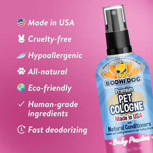 4 Oz) Bodhi Dog Premium Dog Cologne - Deodorizing Dog Perfume & Conditioner for Dogs & Cats - Natural Long Lasting
