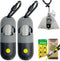 Dog Poop Bags Holder with LED Flashlight | Pet Waste Bags Dispenser for Leash | Grey and Black Container with 30 Bags