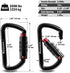 FresKaro 3inch 12kN-2698lbs Auto Locking Carabiner Clips, Heavy Duty 7075 Aluminum, Lightweight for Hammock Hiking