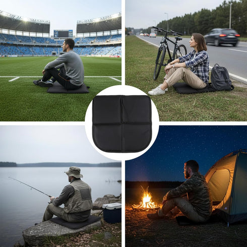 Ptwola Backpacking Portable Seat Cushion Sponge Camping Sitting Pad Folding Seat Pad Mat Comfort Thick Travel Stadium