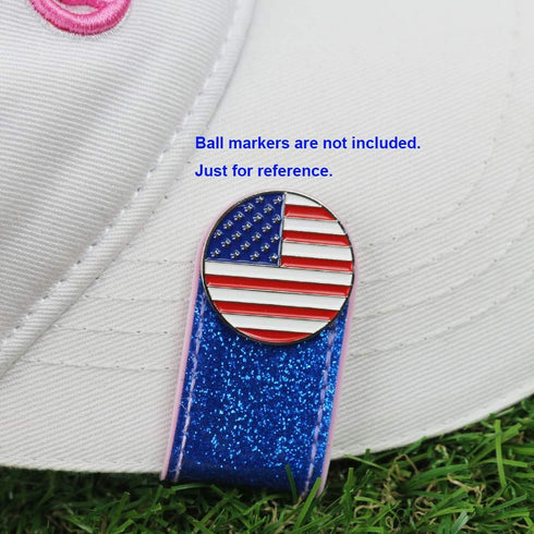 Glitering PVC Golf Hat Clip - 2 PCS for Women Golfer