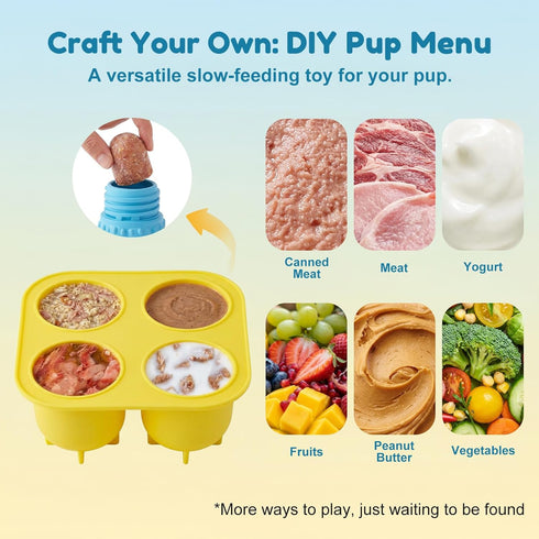 3-in-1 Frozen ZOMISIA Dog Treat Toy, Long Lasting Interactive Dog Chew Toy, Slow Food Training to Reduce Anxiety