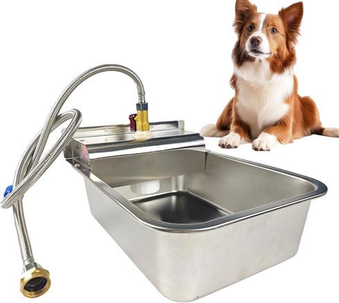 Small Automatic Dog Water Dispenser, 9L Stainless Steel Dog Water Bowl for