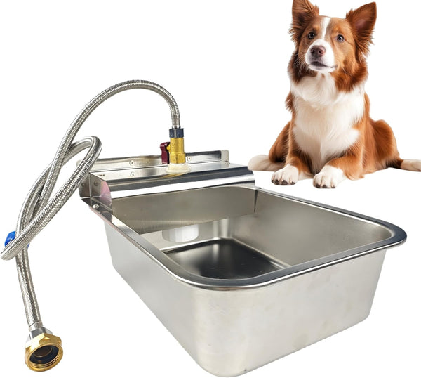 Small Automatic Dog Water Dispenser, 9L Stainless Steel Dog Water Bowl for